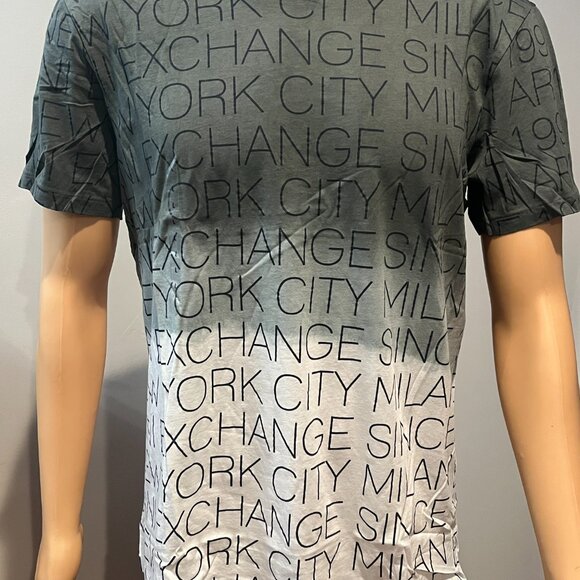 ARMANI EXCHANGE LARGE GREY/WHITE OMBRE  T-SHIRT RARE! NWT - Picture 1 of 5